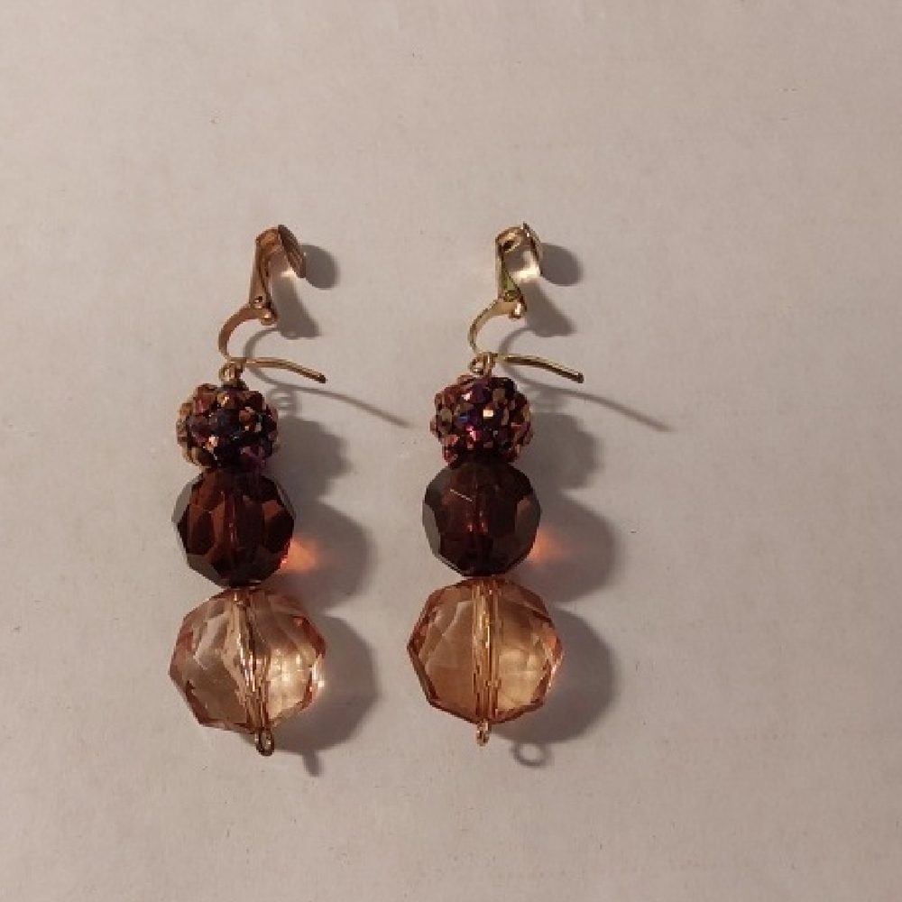 Chic Gold and Brown Beaded Earrings